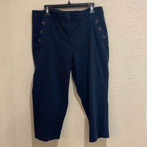 Navy Roz and Ali Capri Pants Size 14